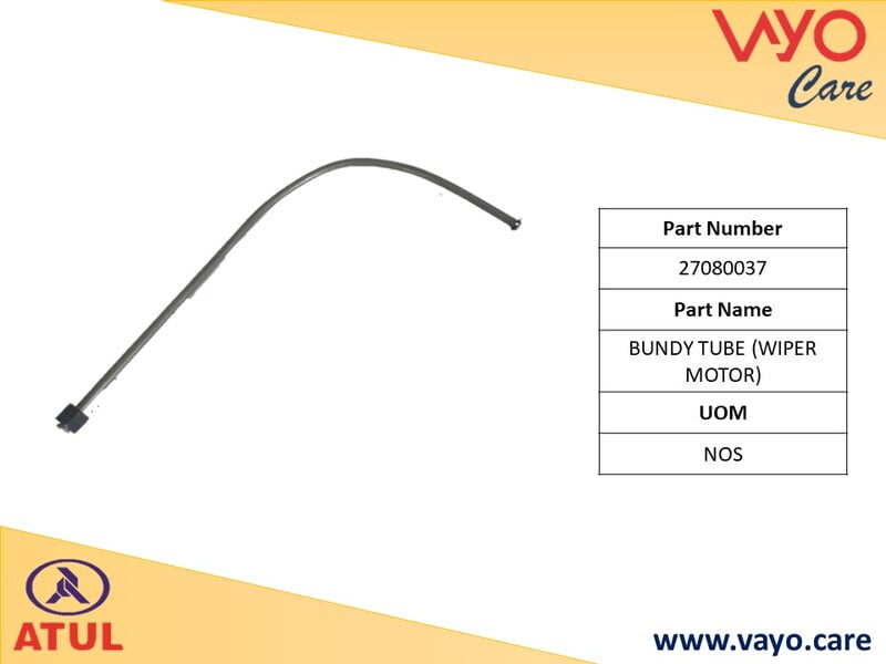 BUNDY TUBE (WIPER MOTOR) - 27080037 - GEMINI ULTRA