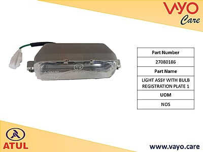LIGHT ASSY WITH BULB REGISTRATION PLATE 1 - 27080186 - GEMINI ULTRA