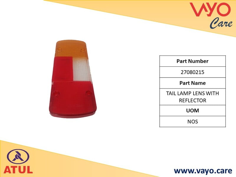 TAIL LAMP LENS WITH REFLECTOR - 27080215 - GEM CARGO