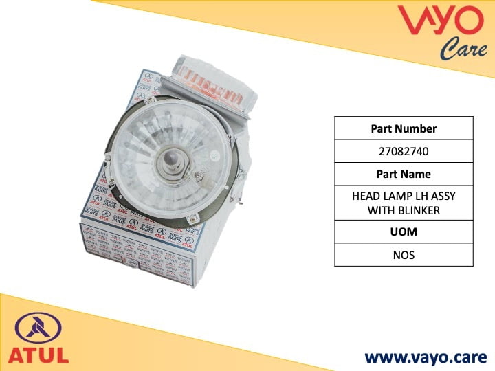 HEAD LAMP LH ASSY WITH BLINKER - 27082740 - GEM CARGO