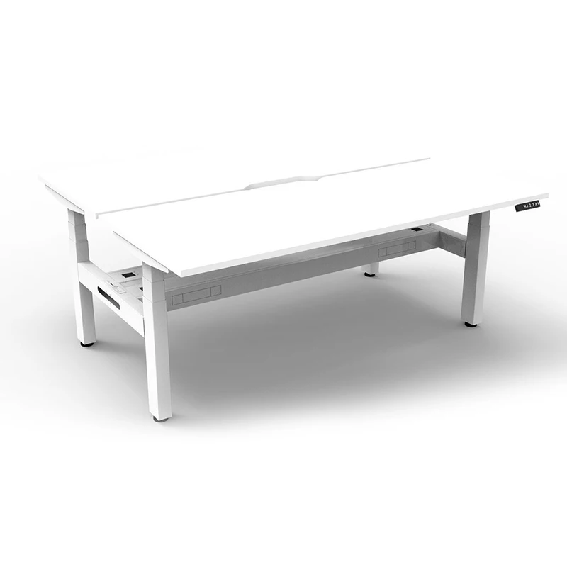 Rapidline BOOST+ Back To Back Workstation + Cable Tray 2 Person 1200mmW White/White