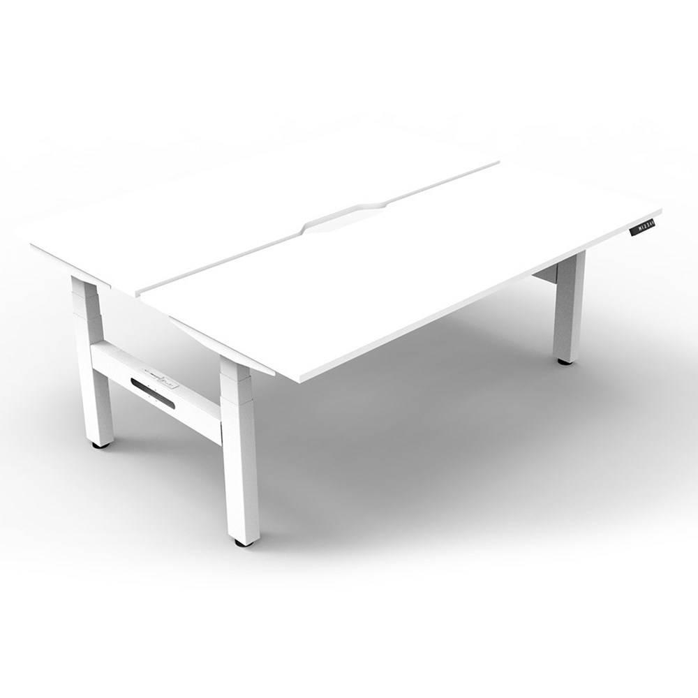 Rapidline BOOST+ Back To Back Workstation + Cable Tray 2 Person 1500mmW White/White