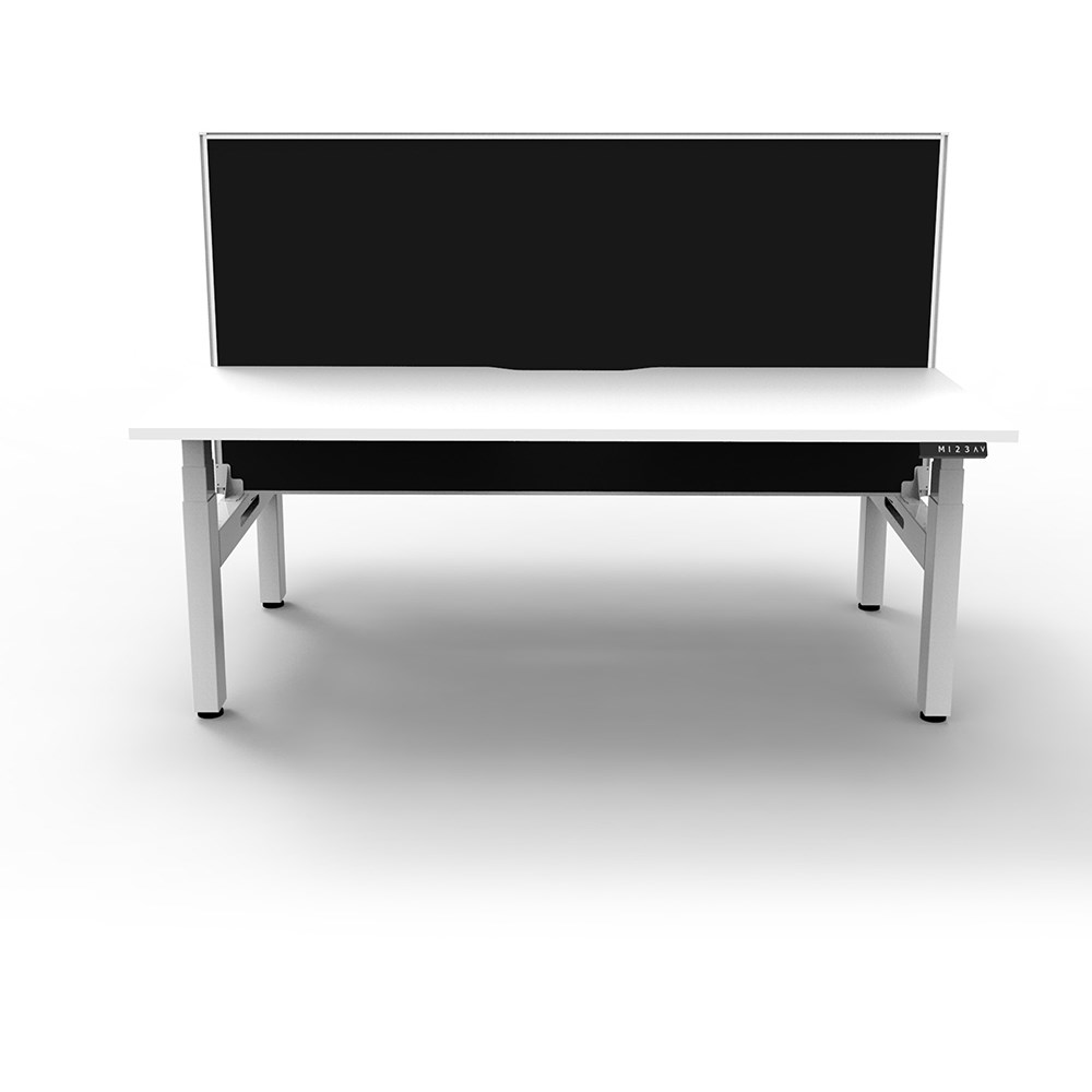 Rapidline BOOST+ Back To Back Workstation + Screen 2 Person 1500mmW White/White