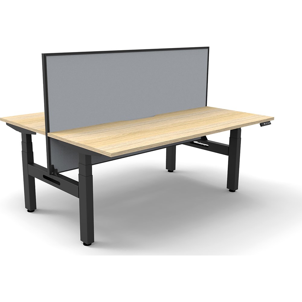 Rapidline BOOST+ Back To Back Workstation + Screen 2 Person 1800mmW Oak/Black