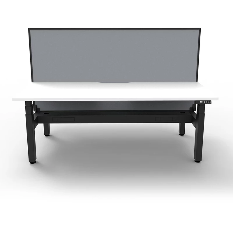 Rapidline BOOST+ Back To Back Workstation+Screen+Cable Tray 2 Person 1200mmW White/Black