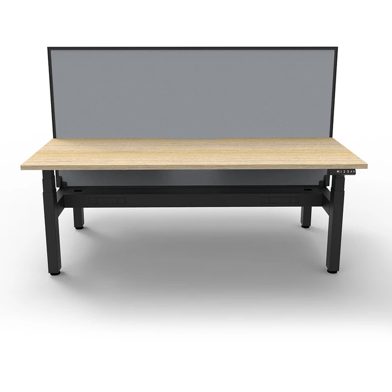 Rapidline BOOST+ Back To Back Workstation+Screen+Cable Tray 2 Person 1500mmW Oak/Black