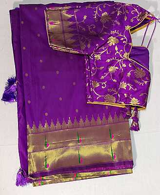 J153: Ready To Ship Beautiful Paithani Saree With Stitched Blouse