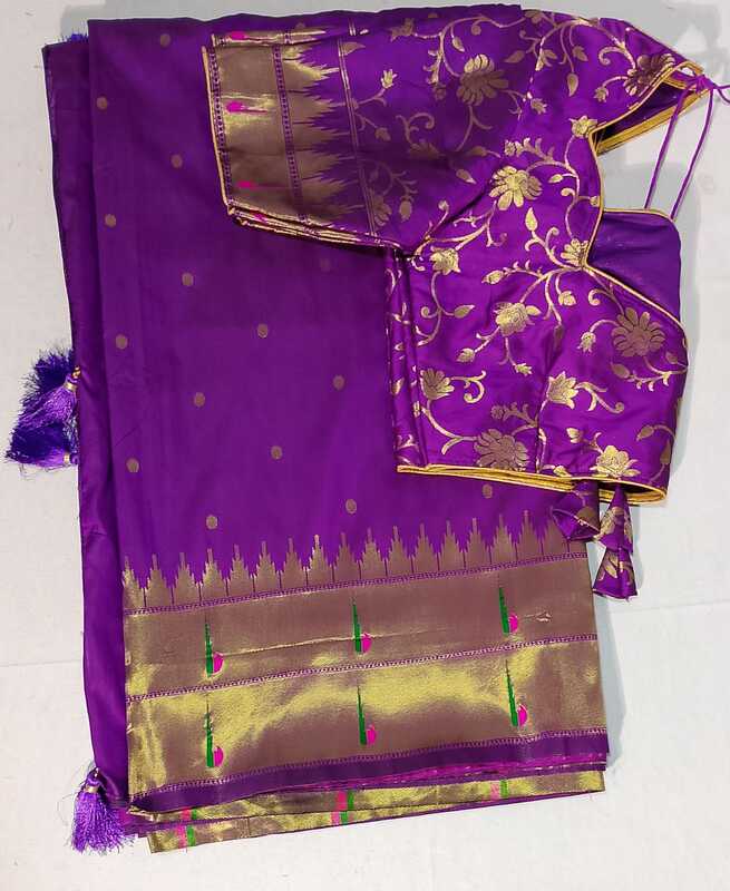 J153: Ready To Ship Beautiful Paithani Saree With Stitched Blouse J153: Ready To Ship Beautiful Paithani Saree With Stitched Blouse