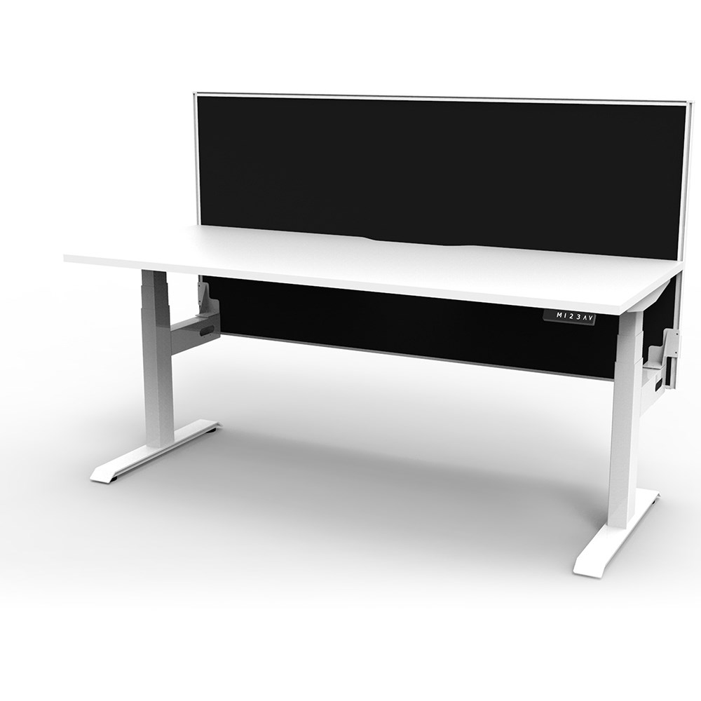 Rapidline Boost+ Single Sided Workstation + Screen 1200W x  750D x 1330mmH White / White