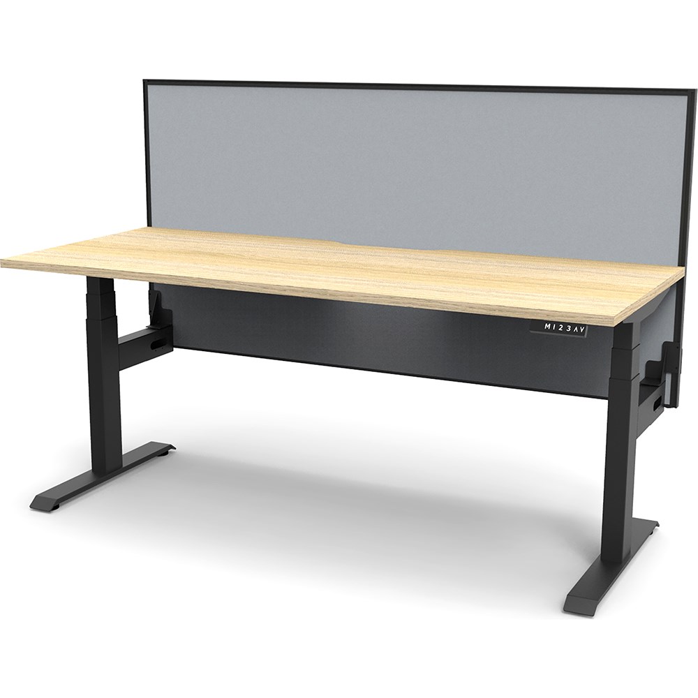 Rapidline Boost+ Single Sided Workstation + Screen 1800W x  750D x 1330mmH Oak/Black