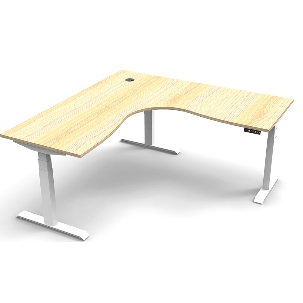 Rapidline Boost+ Corner Workstation 1800/1800W x 750D x 1270mmH Oak / White