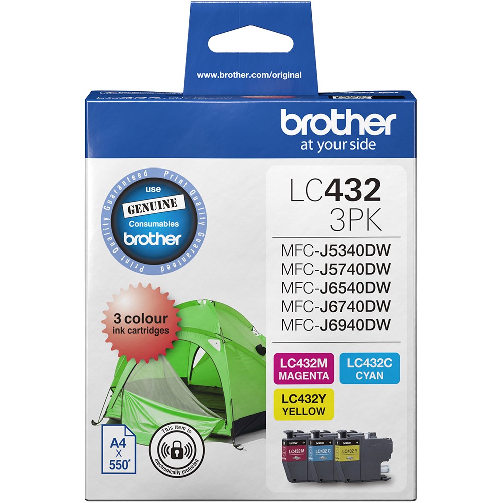 Brother LC-432-3PKS Ink Cartridge 3 Colour Value Pack  CYM