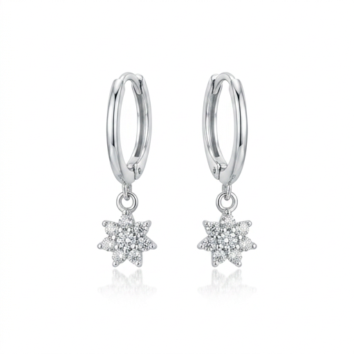 14K YG 0.35TW DI 0.06CT SP 0.29CT (SP CIRCULO EN MEDIO ALREDEDOR 6 DI EN TRIANGULO FORMA FLOR)