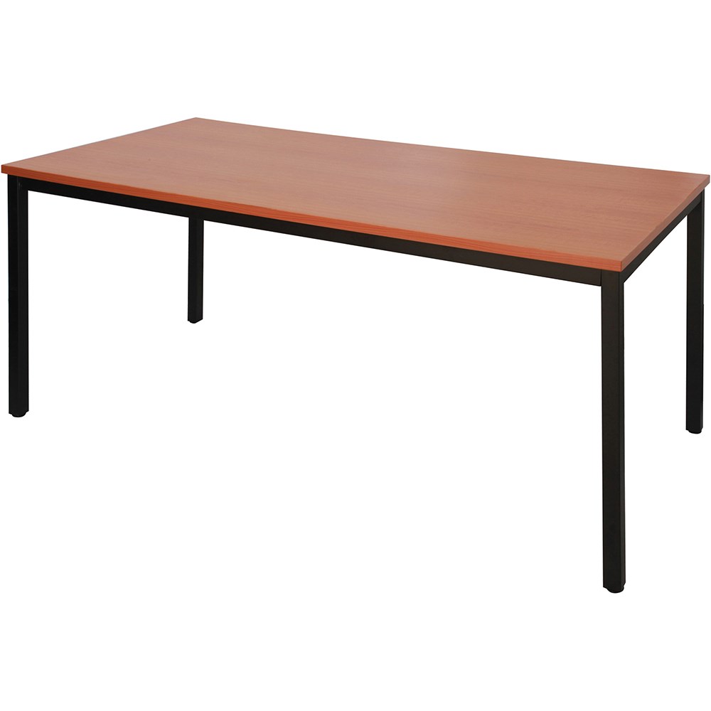 Rapidline Steel Frame Table 1500W x 750D x 730mmH Cherry Top Black Frame