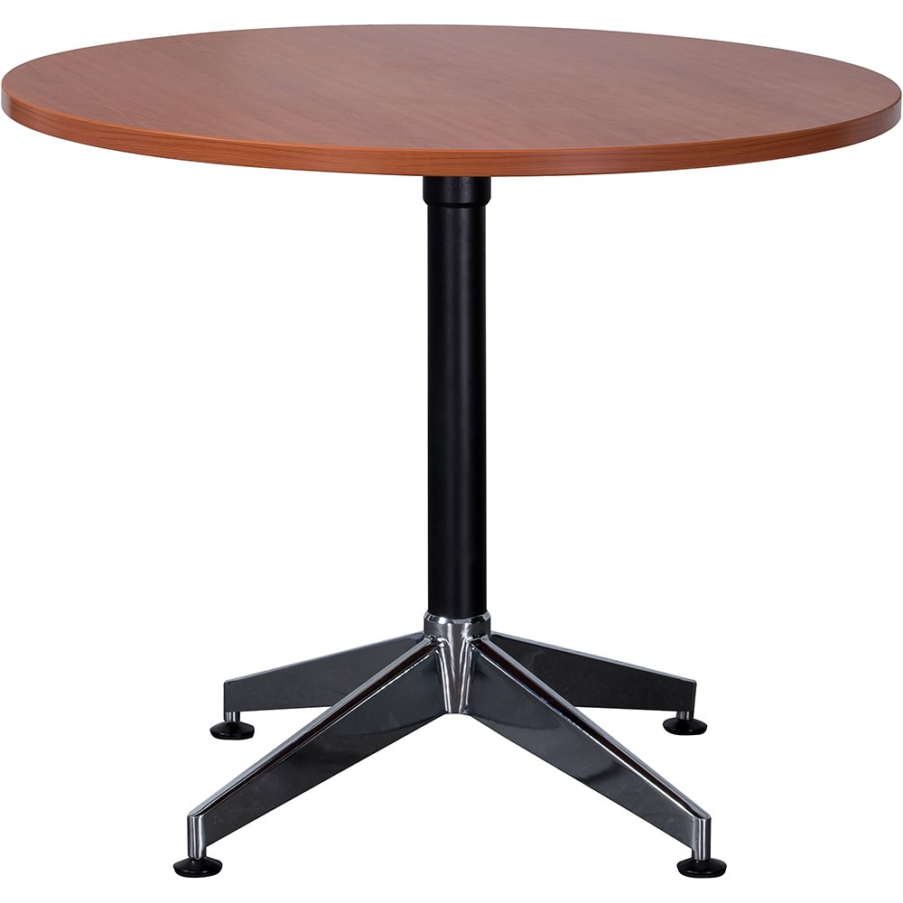 Rapidline Typhoon Round Meeting Table 900D x 730mmH Cherry Top Black Base