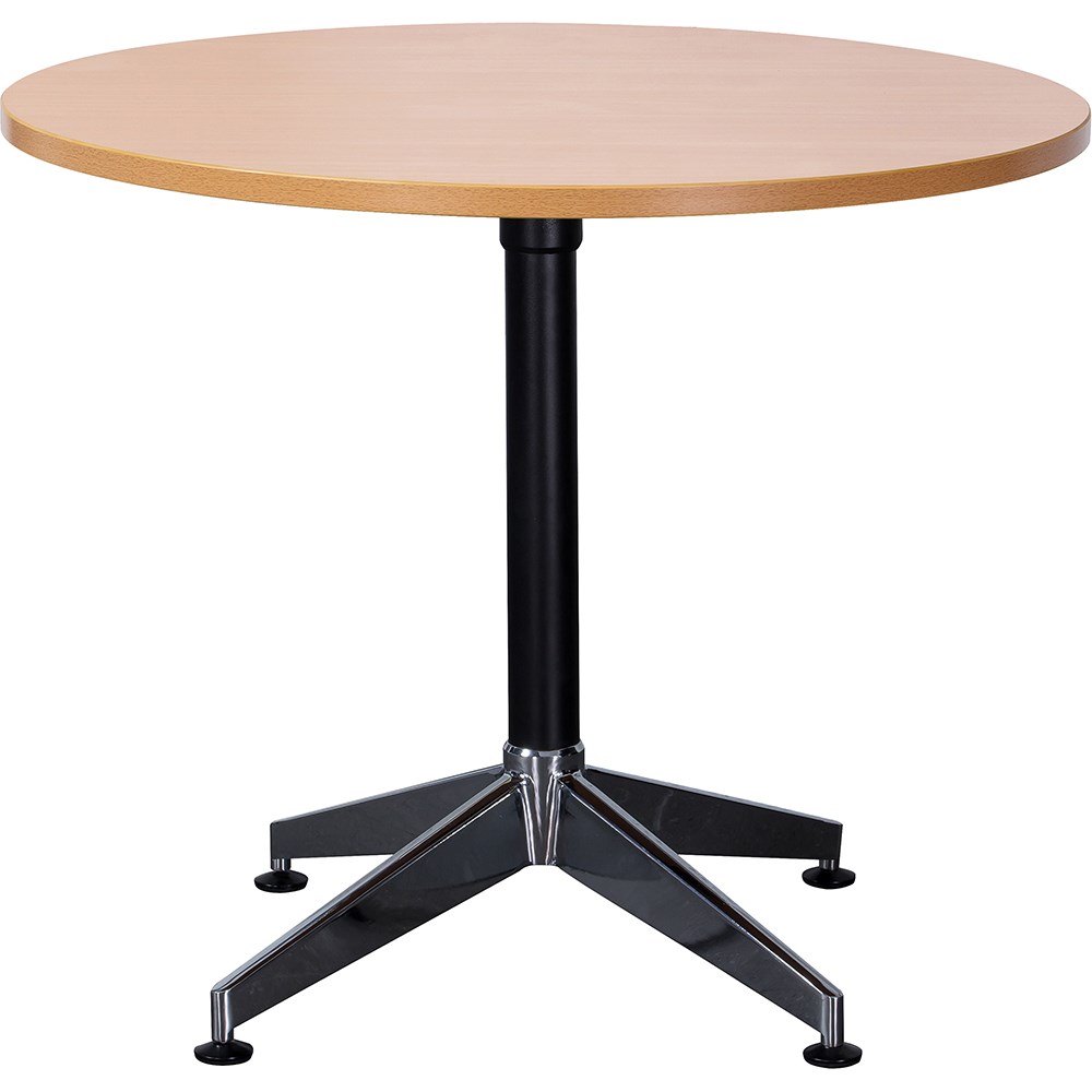 Rapidline Typhoon Round Table 1200D x 730mmH Beech Top Black Base