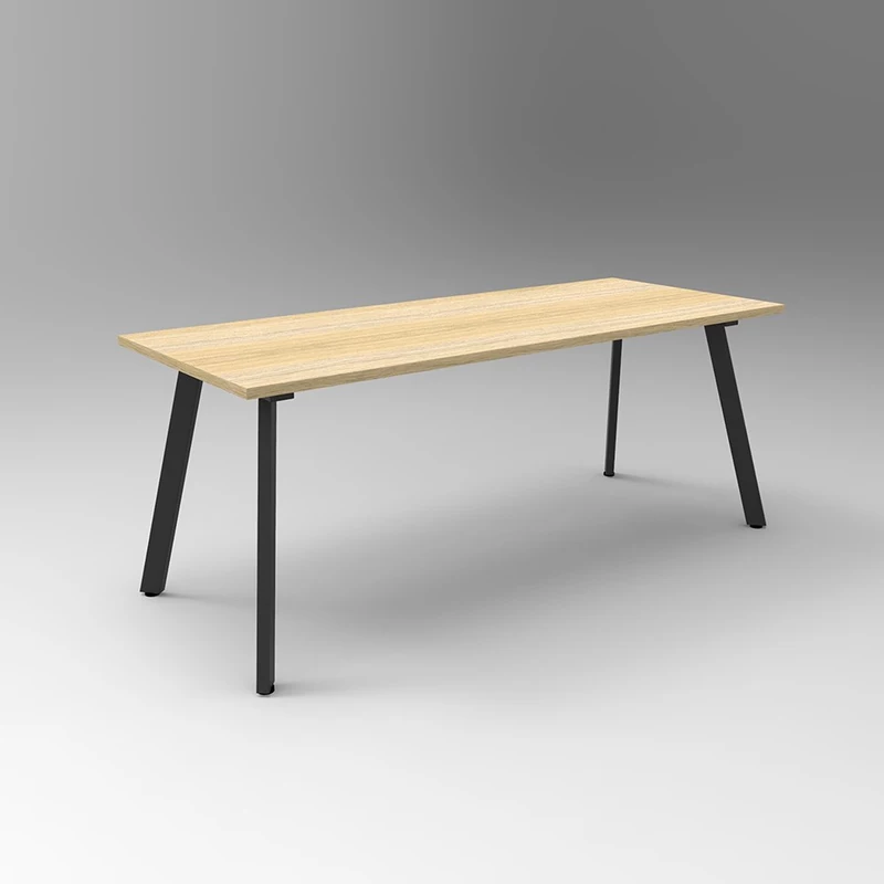 Rapidline Eternity Meeting And Boardroom Table 1800W x 750D x 730mmH Oak Top Black Base