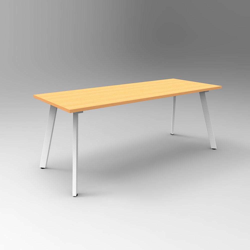 Rapidline Eternity Meeting And Boardroom Table 1800W x 750D x730mmH Beech Top White Base
