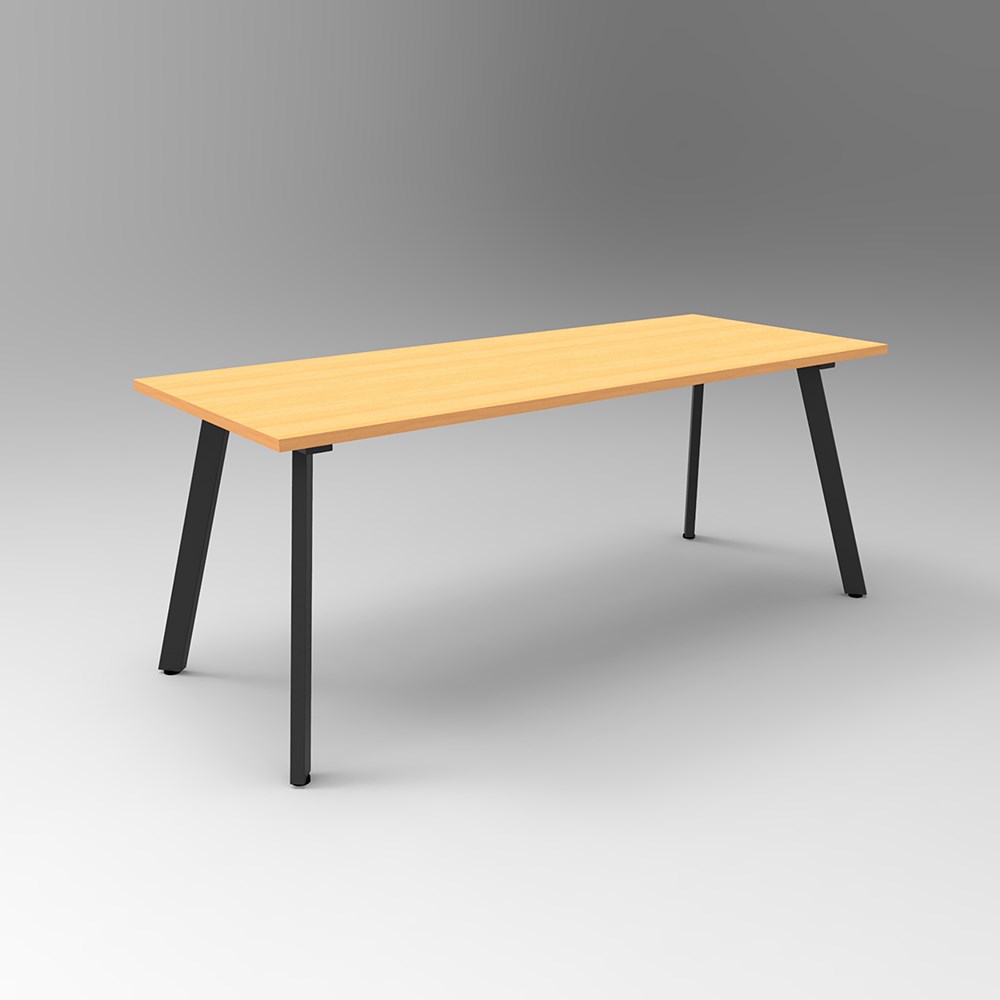 Rapidline Eternity Meeting And Boardroom Table 1800W x 900D x 730mmH Beech Top Black Base