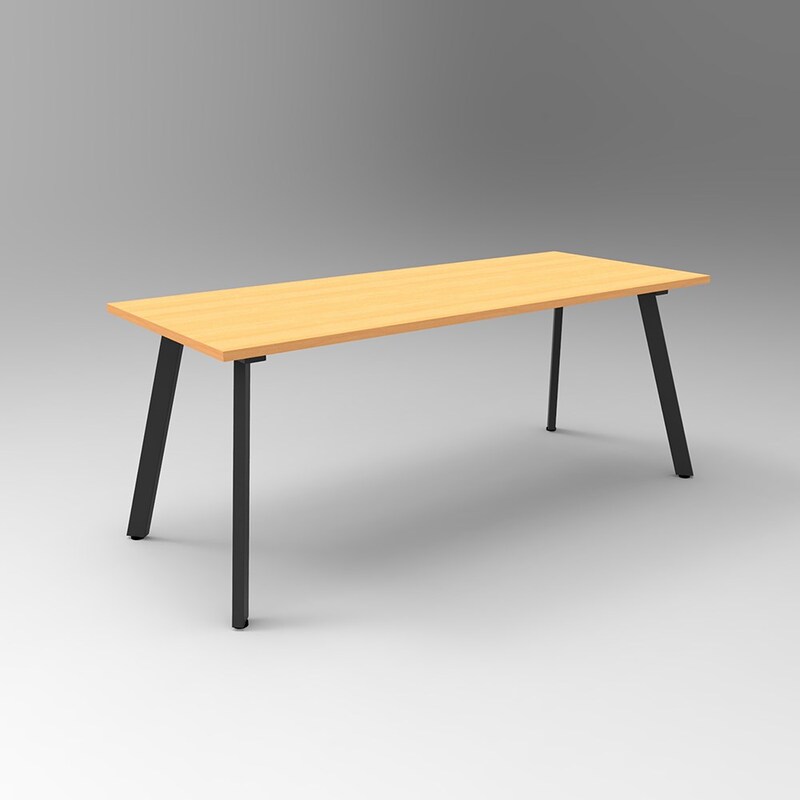 Rapidline Eternity Meeting And Boardroom Table 1800W x 900D x 730mmH Beech Top Black Base