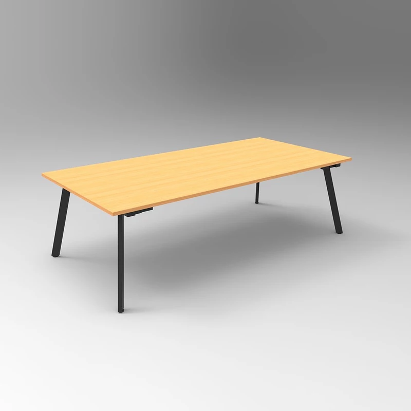Rapidline Eternity Meeting And Boardroom Table 2400W x 1200D x 730mmH Beech Top Black Base