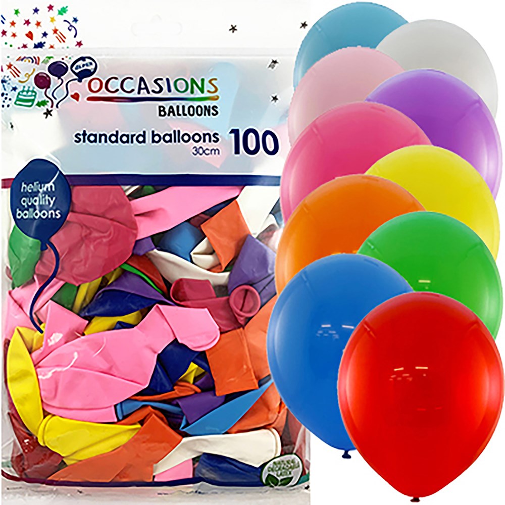 Alpen Occasions Balloons 30cm Assorted Colours Pack  Of 100