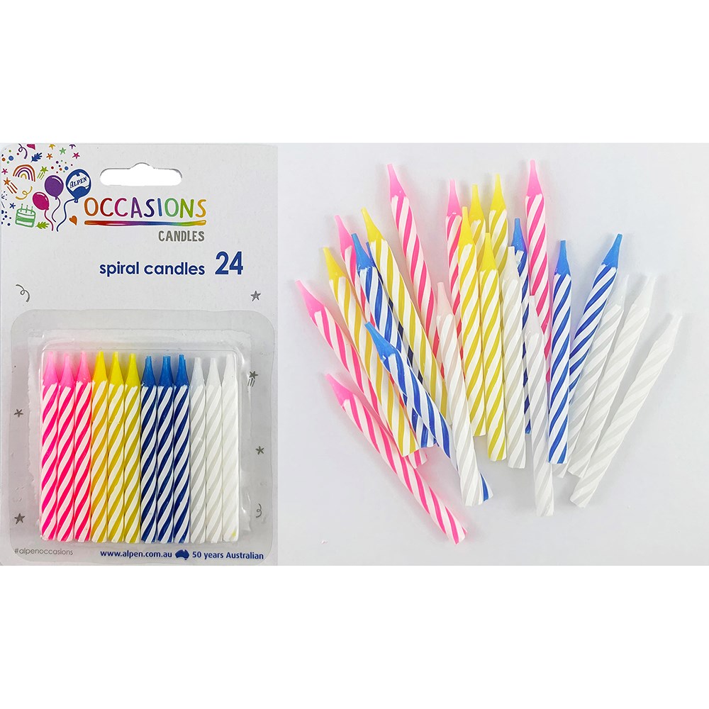 Alpen Occasions Birthday Candles Assorted Colours Pack  Of 24
