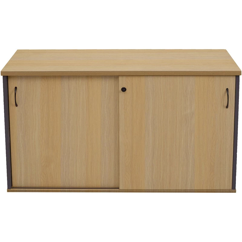 Rapidline Credenza Sliding Doors 1800W x 450D x 730mmH Oak And Ironstone