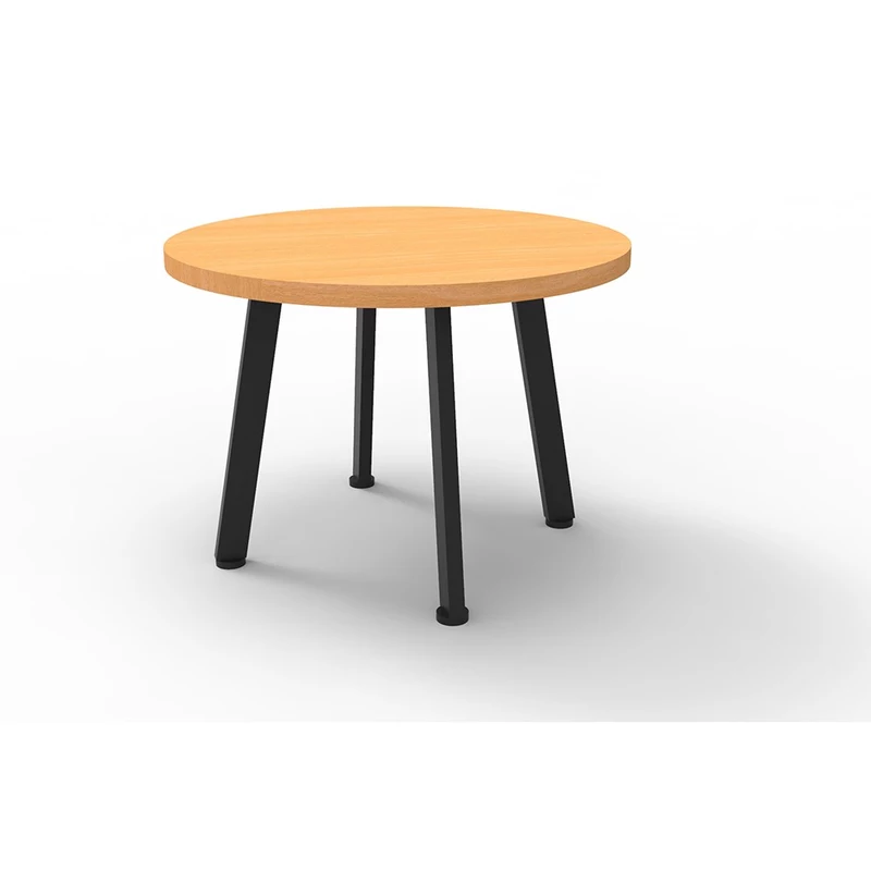 Rapidline Eternity Round Coffee Table 600D x 450mmH Beech Top Black Base