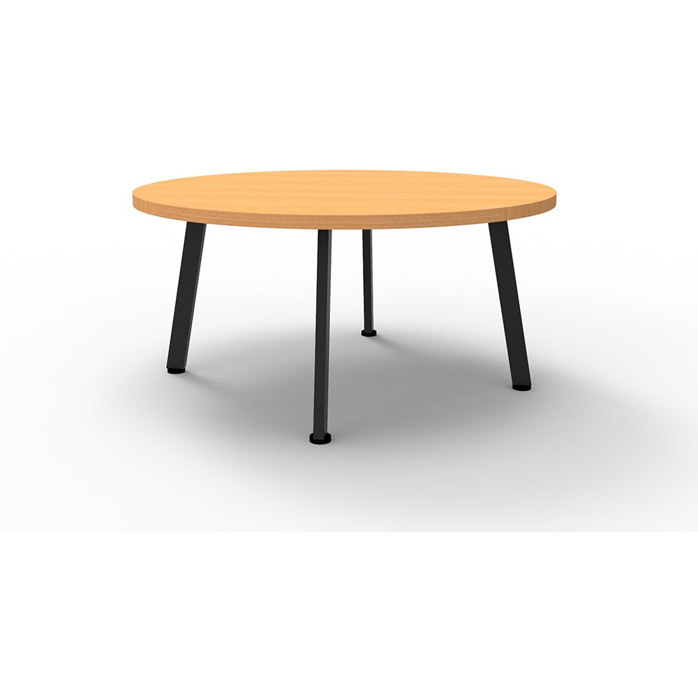 Rapidline Eternity Round Coffee Table 900D x 450mmH Beech Top Black Base