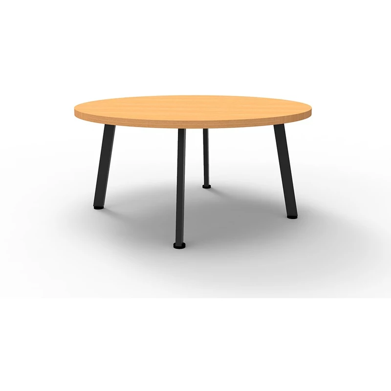 Rapidline Eternity Round Coffee Table 900D x 450mmH Beech Top Black Base