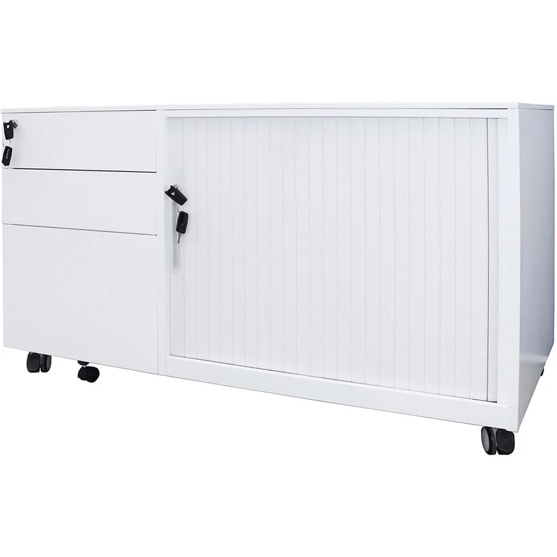 Rapidline Mobile Caddy Right Hand Tambour Door 1050W x 500D x 615mmH White
