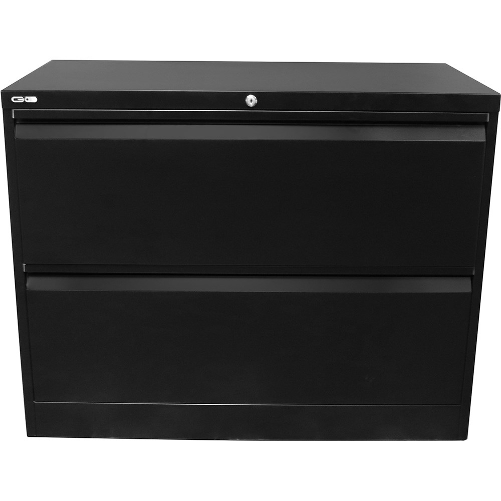 Rapidline Go Lateral Filing Cabinet 2 Drawer 900W x 473D x 705mmH Black
