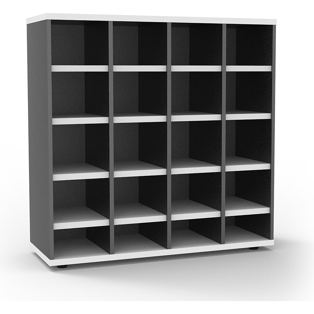 Rapidline Pigeon Hole Unit 20 Holes 1040W x 380D x 1040mmH White And Ironstone