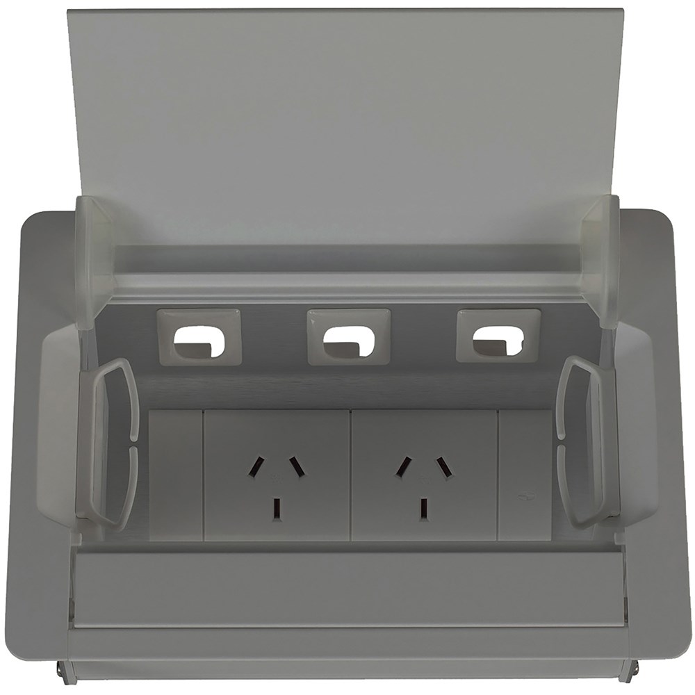 Rapidline Table Surface Mounted Service Box  2 GPO Silver