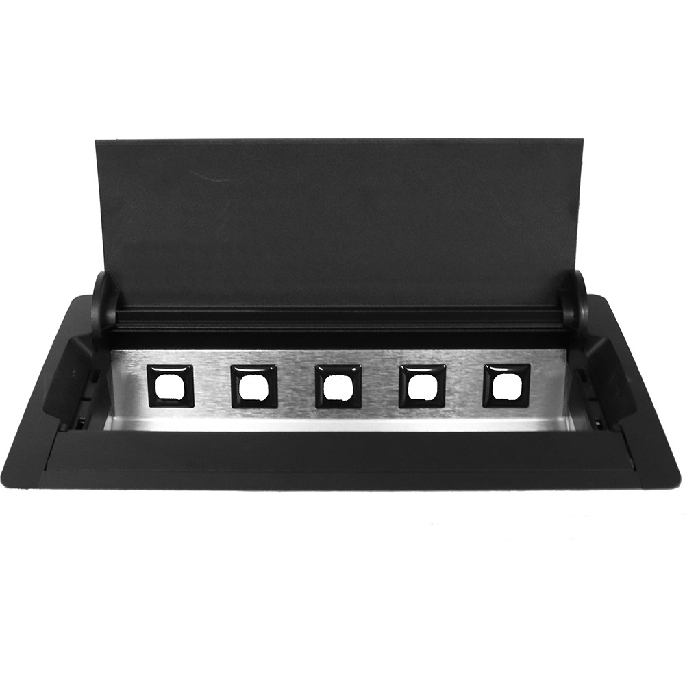Rapidline Table Surface Mounted Service Box  4 GPO Black