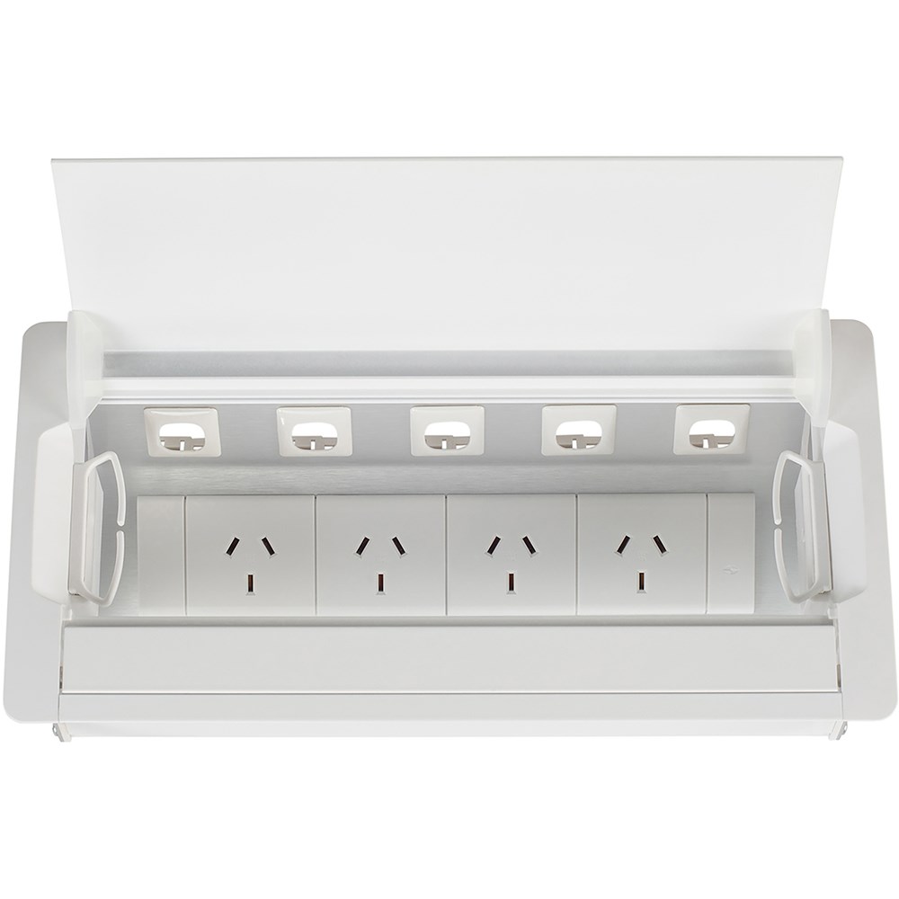 Rapidline Table Surface Mounted Service Box  4 GPO White