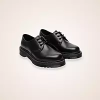 Black Leather Derby Shoes | Chunky Sole Lace-Up Oxford Shoes