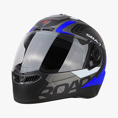 STEELBIRD SBA-7 ROAD MATT BLACK/BLUE C/V (L)