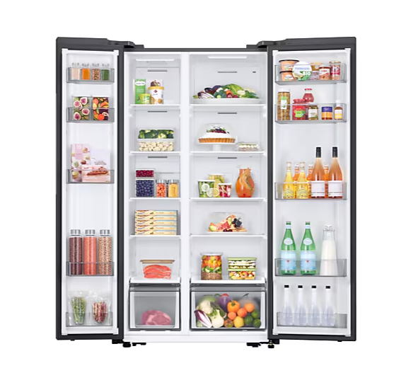 Refrigerador 20 pies, Gran Capacidad, Side by side sin dispensador plateada,20 años Garantía Compresor Digital Inverter