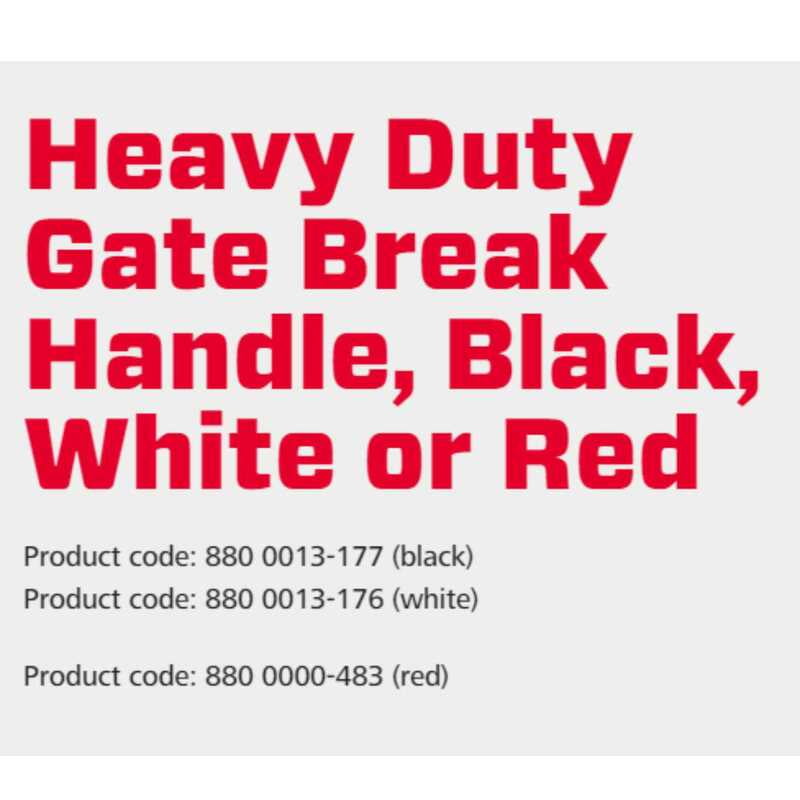 Speedrite Heavy Duty Gate Break Handle, 20 Pcs Black, White or Red