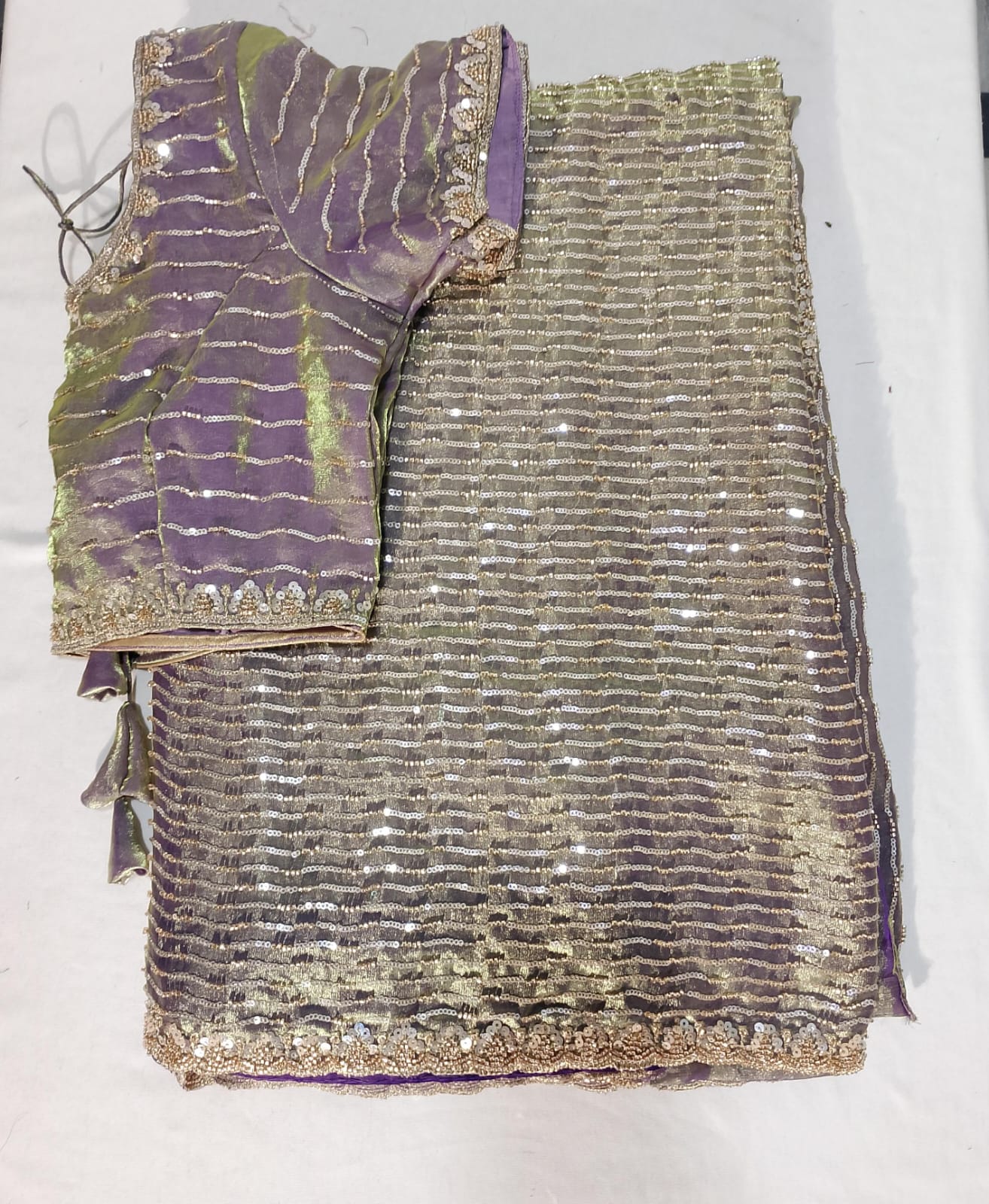 J562: Ready To Ship Beautiful Sequence Work Saree With Stitched Blouse J562: Ready To Ship Beautiful Sequence Work Saree With Stitched Blouse