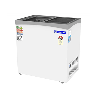 Blue Star Glass Top Deep Freezer-GT5-230NP with 215 litre Freezer capacity Blue Star Glass Top Deep Freezer-GT5-230NP with 215 litre Freezer capacity