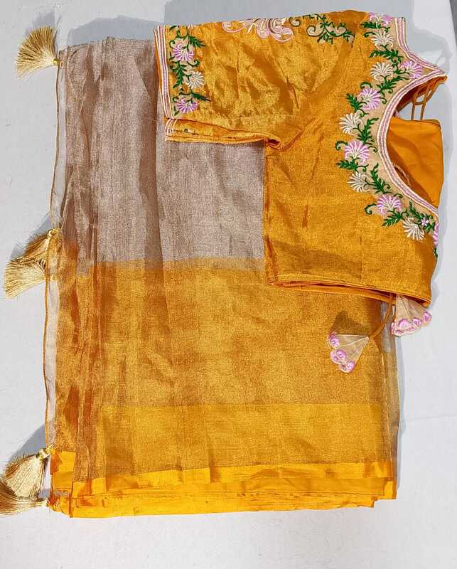J164: Ready To Ship Beautiful Saree With Stitched Blouse