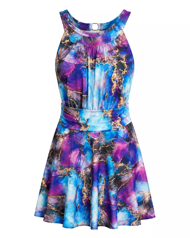 Marble Print Swim Dress