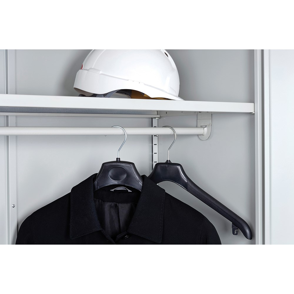 Rapidline Go Steel Cupboard  Extra Shelf & Coat Rail 900W x 390D x 85mmH Silver Grey