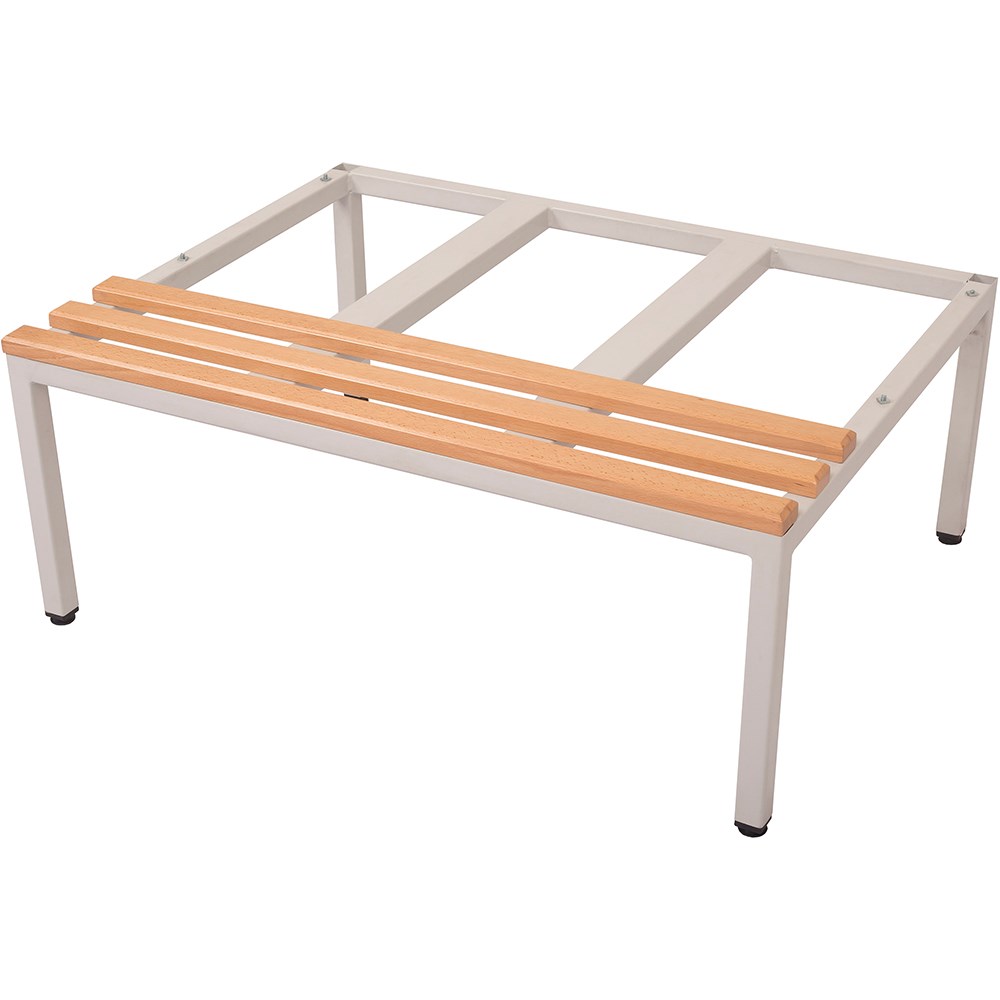 Rapidline Seat Locker Stand 700W x 915D x 350mmH Light Oak Seat Silver Stand