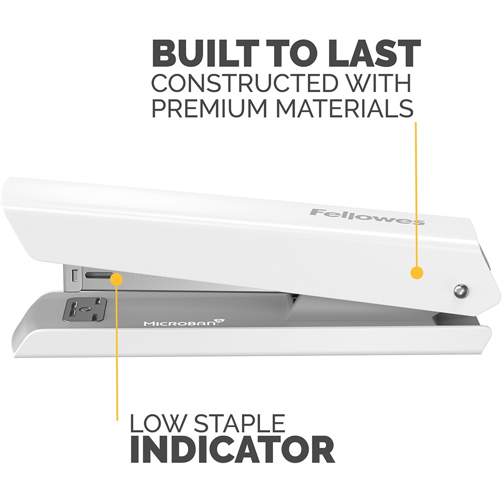 Fellowes LX820 Classic Desktop Stapler  Full Strip White