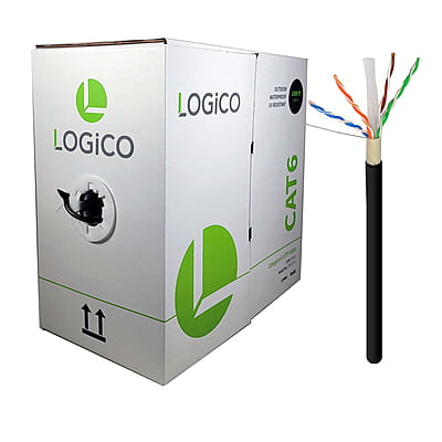 Cat6 UTP LLDPE+UV Res Outdoor  CCA 23AWG 1000Ft Black