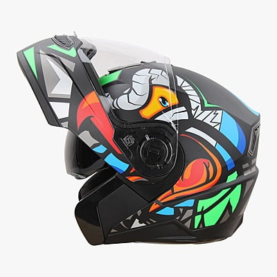 STEELBIRD SBA-7 ISS BIRDIE MATT BLACK/GREEN C/V (M)